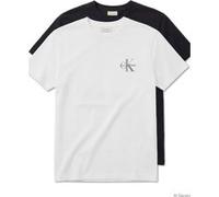 Calvin Klein Ss 30s Classic Micro Tee Bright White/oatmeal Taille: L | T-Shirts Outlet | Homme | Blanche