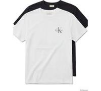 Calvin Klein Ss 30s Classic Micro Tee Bright White/oatmeal Taille: M | T-shirts avec imprimés Outlet | Homme | Blanche