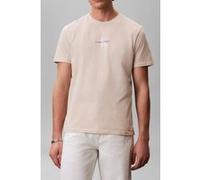 Calvin Klein Ss 30s Micro Monogram Tee Oatmeal Taille: L | T-Shirts Outlet | Homme
