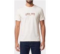Calvin Klein Ss 30s Nyc Graphic Tee White Greige Taille: S | T-Shirts Outlet | Homme | Blanche