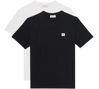 Calvin Klein SS Badge Tee 2Pk Lv04Rd248G T-Shirts, Multi (Black/Bright White), L Homme