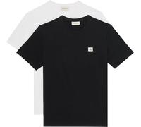 Calvin Klein SS Badge Tee 2Pk Lv04Rd248G T-Shirts, Multi (Black/Bright White), M Homme