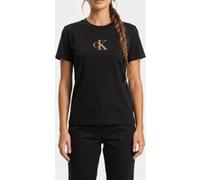 Calvin Klein Ss Classic Foil Ck Tee Khn 001 Black/combo Taille: M | Chemises Outlet | Femme | Le Noir