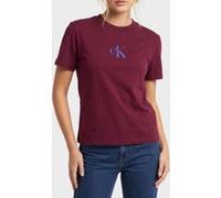 Calvin Klein Ss Classic Foil Tee Berry Glaze Taille: XS | Chemises Outlet | Femme