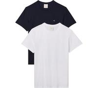 Calvin Klein Ss Stretch Cotton Tee Bright White/dark Sapphire Taille: XL | T-Shirts Outlet | Homme | Bleu