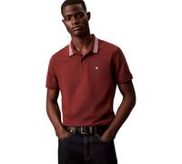 Calvin Klein SS Monogram Pique Tipped Polo Lv04Rc276G, Red (Mocha Moment), M Homme