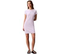 Calvin Klein SS Monologo LV047F241G Robe Courte côtelée pour Femme, Multicolore, Taille M