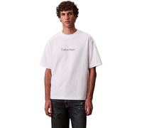 Calvin Klein SS Rlxd Standard Logo Crewnk Tee T-Shirts, Blanc (Blanc Vif), L Homme