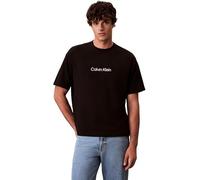 Calvin Klein SS Rlxd Standard Logo Crewnk Tee T-Shirts, Noir (Noir), L Homme