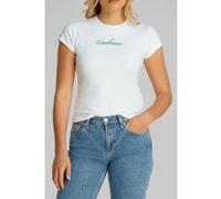 Calvin Klein Ss Slim Script Tee Brilliant White Taille: L | Chemises Outlet | Femme | Blanche