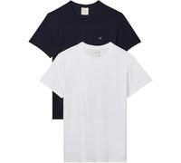 Calvin Klein SS Stretch Cotton Slim Tee 2pk Lv04ld245g T-Shirts, Multi (Bright White/Dark Sapphire), L Homme