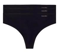 Calvin Klein Strings Femme Lot de 3 Invisibles sans Coutures, Noir (Black/Black/Black), L