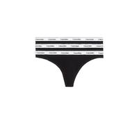 Calvin Klein Strings Femme Lot de 3 Modern Logo Tangas, Noir (Black/Black/Black), M