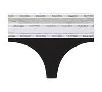 Calvin Klein Strings Femme Lot de 3 Modern Logo Tangas, Multicolore (Black/White/Grey Heather), L