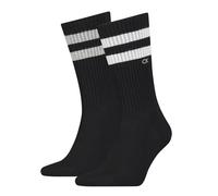 Calvin Klein Stripes Casual Men's Crew Socks 2 pack, Chaussette Crew Pour des hommes, Black, 39/42
