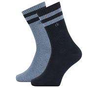 Calvin Klein Stripes Casual Men's Crew Socks 2 pack, Chaussette Crew Pour des hommes, denim melange, 39/42