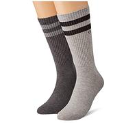 Calvin Klein Stripes Casual Men's Crew Socks 2 pack, Chaussette Crew Pour des hommes, light grey melange, 43/46