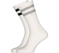 Calvin Klein Stripes Casual Men's Crew Socks 2 pack, Chaussette Crew Pour des hommes, White, 39/42