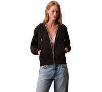 Calvin Klein Sweat à Capuche avec Fermeture Éclair Femme Archive Logo French Terry avec Capuche, Noir (Black), XXS