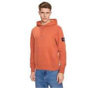 Calvin Klein Sweat à Capuche Homme Badge, Orange (Aragon), S