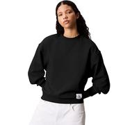 Calvin Klein Sweat d’Intérieur Femme Badge Logo Terry avec Col Ras-du-Cou, Noir (Black), L