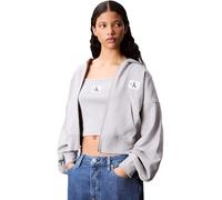 Calvin Klein Sweat d’Intérieur Femme French Terry Badge Logo en Coton, Gris (Bc06 Grey Heather), S