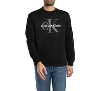 Calvin Klein Sweat d’Intérieur Homme Monologo Fleece avec Col Ras-du-Cou, Noir (Black), L