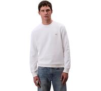 Calvin Klein Sweat d’Intérieur Homme Terry Badge avec Col Ras-du-Cou, Blanc (Bright White), L