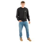 Calvin Klein Sweat d’Intérieur Homme Terry Badge avec Col Ras-du-Cou, Noir (Black), L