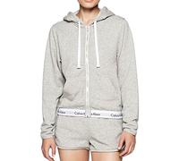 Calvin Klein Sweat Femme Top Hoodie Full Zip avec Capuche Fermeture Éclair, Gris (Grey Heather), S