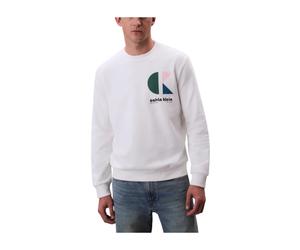 Calvin Klein - Sweat LS Moderne avec Design Distinctif - Homme - Sweatshirts et sweats à capuche - Blanc - Taille: M