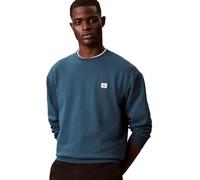 Calvin Klein Sweat-Shirt à col Rond en Tissu éponge pour Homme, Bleu (Bleu Marine Sarcelle), M
