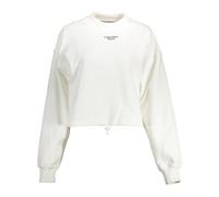 Calvin Klein - SweaT-shirt en Coton Blanc avec Cordon à la Taille - Femme - Sweatshirts et sweats à capuche - Blanc - Taille: 44 FR