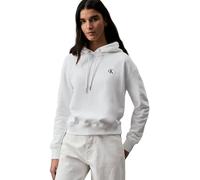 Calvin Klein Sweat-Shirt Femme CK Embroidery avec Capuche, Blanc (Bright White), L