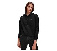 Calvin Klein Sweat-Shirt Femme CK Embroidery avec Capuche, Noir (CK Black), S