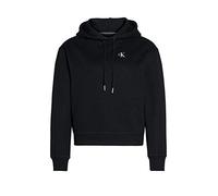 Calvin Klein Sweat-Shirt Femme CK Embroidery avec Capuche, Noir (CK Black), XL