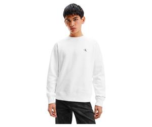 Calvin Klein Sweat-Shirt Homme CK Essential sans Capuche, Blanc (Bright White), XS