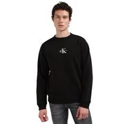 Calvin Klein Sweat-Shirt Homme Core Monologo sans Capuche, Noir (CK Black), XS