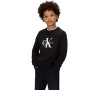 Calvin Klein Monogram Terry CN Sweatshirt Iu0iu00714 Sweat-Shirt à Enfiler, Black (CK Black), 8 Years Mixte