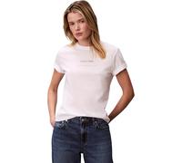 Calvin Klein T-Shirt Classique SS Multi Logo LV047C811G pour Femme, Blanc, M