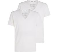 Calvin Klein T-Shirt Homme Manches Courtes V Neck Col En V, Blanc (White), L