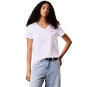 Calvin Klein T-Shirt Manches Courtes Femme Archive Jersey Tee avec Col en V, Blanc (Brilliant White), M