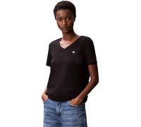 Calvin Klein T-Shirt Manches Courtes Femme Archive Jersey Tee avec Col en V, Noir (Black), M
