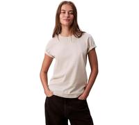 Calvin Klein T-Shirt Manches Courtes Femme Archive Jersey Tee avec Col Ras-du-Cou, Beige (Vanila Heather), L