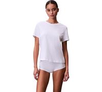Calvin Klein T-Shirt Manches Courtes Femme Classic Coton, Blanc (White), S