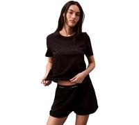 Calvin Klein T-Shirt Manches Courtes Femme Classic Coton, Noir (Black), L