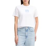 Calvin Klein T-Shirt Manches Courtes Femme Classic Fit Tee en Coton, Blanc (Brilliant White), S