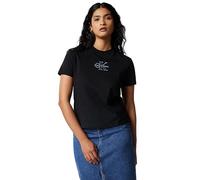Calvin Klein T-Shirt Manches Courtes Femme Classic Fit Tee en Coton, Noir (Black), S