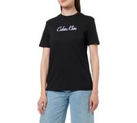 Calvin Klein T-Shirt Manches Courtes Femme Classic Logo Tee en Coton, Noir (Black), S