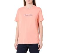 Calvin Klein T-Shirt Manches Courtes Femme Classic Logo Tee en Coton, Rose (Powder Orange), S